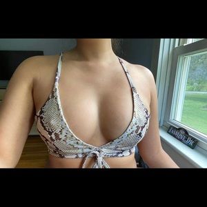 Nasty gal snakeskin bikini top. Also selling matching bottoms.